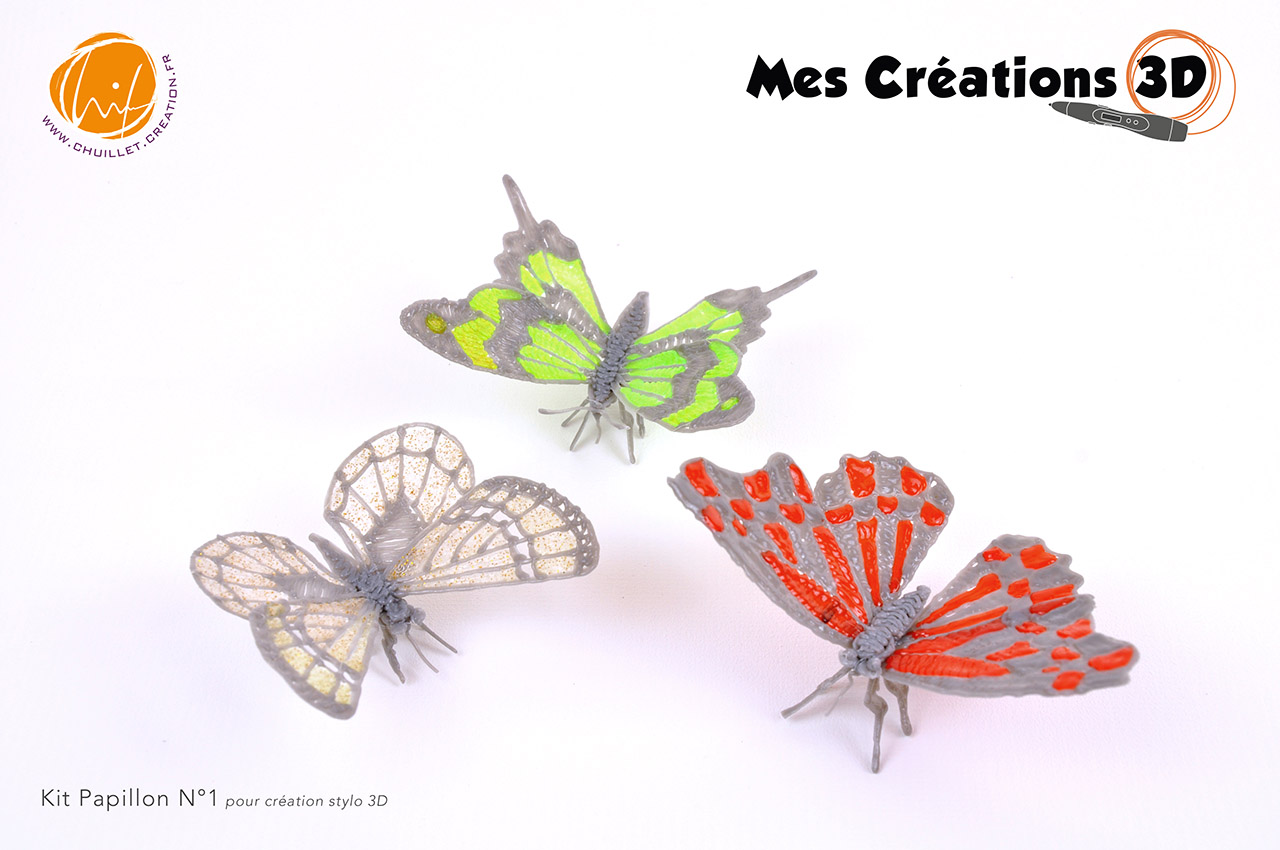 Kit créatif pour stylo 3D : modèles de papillons
