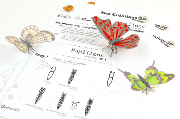 Kit papillon 3modeles3d 2w