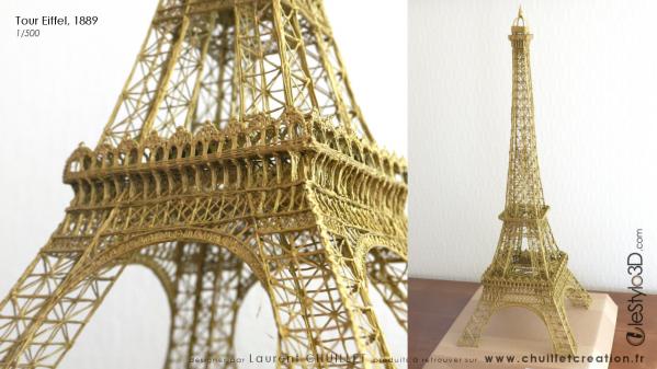 Tour Eiffel 3D bronze w